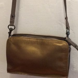 New Anthropologie Liebeskind gold crossbody tote